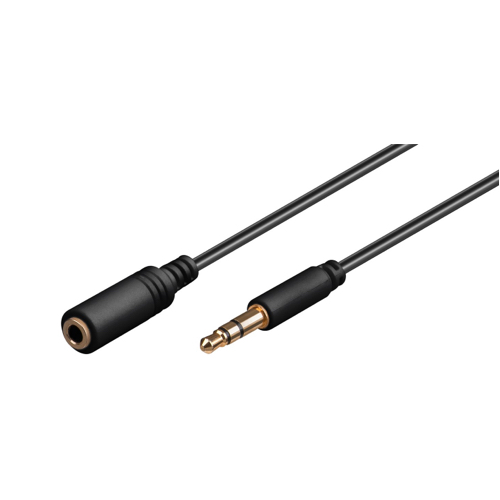 Goobay - Minijack Slim Stereo Audio forlænger kabel (3,5mm/3pin) (Han-Hun) (Grå) - 1,0 m